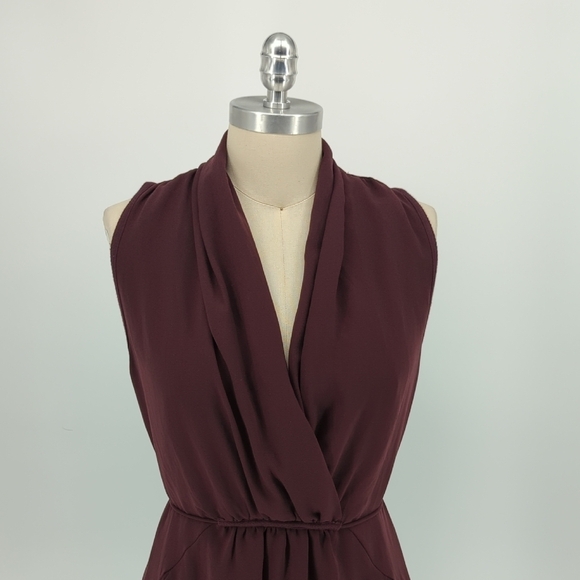 Wilfred Cowl Neck Draped Dress Maroon M Business casual preppy minimalist - Picture 3 of 7
